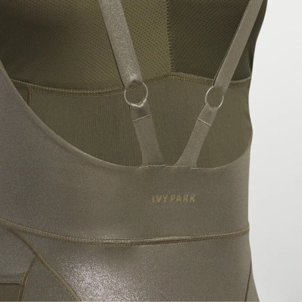 NWT Adidas x Ivy Park V-Neck Catsuit Khaki Beyonce HR6882 - Picture 7 of 12